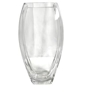Contemporary Abstract Heavy Clear Glass Pillow Vase-A Fresh Flower's Friend!